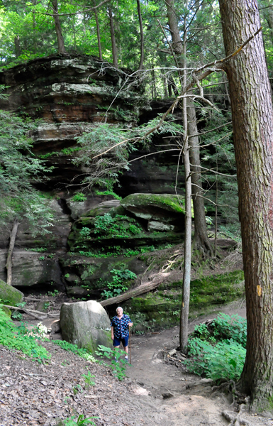 Lee Duquette on trail to The Rock House